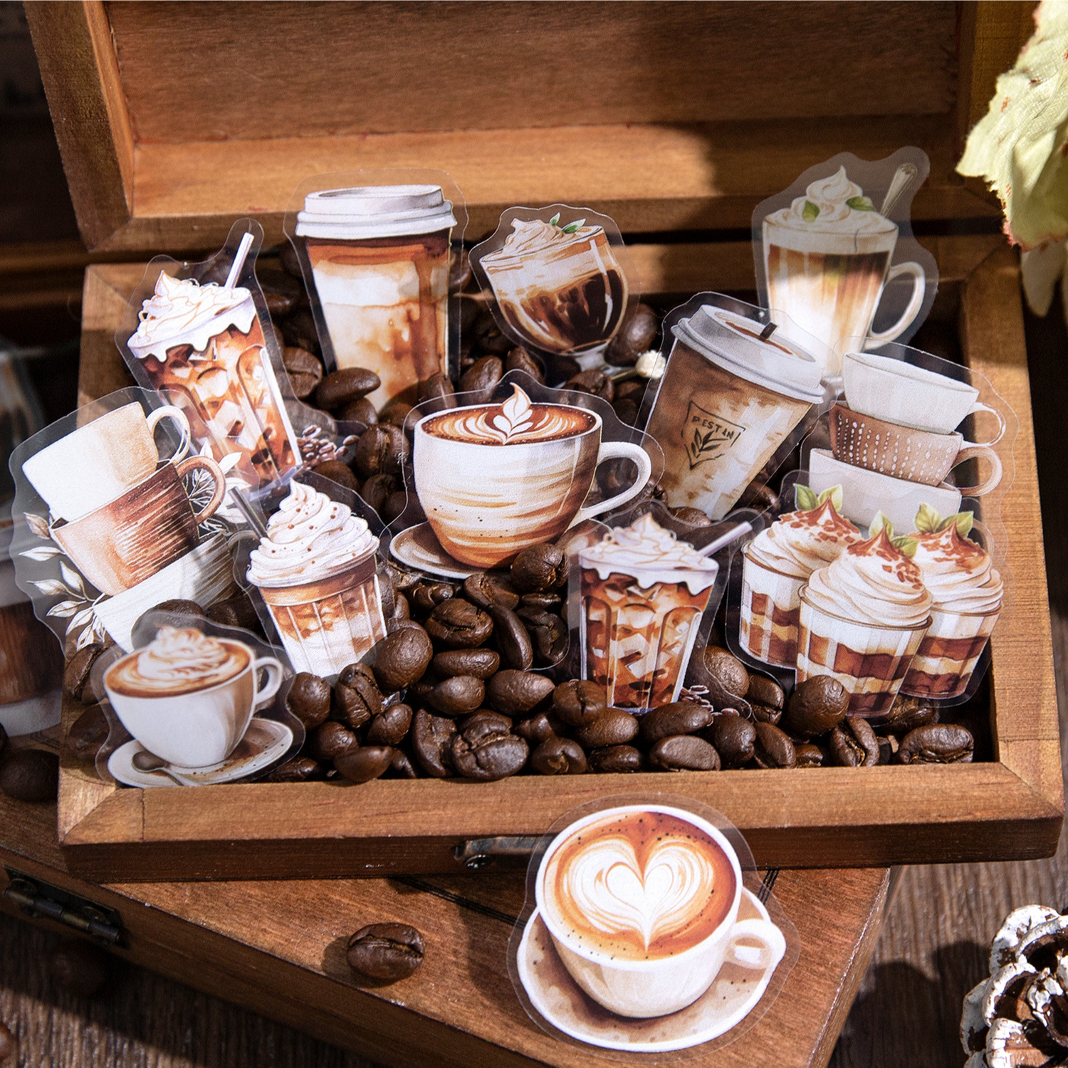 Walking Coffee House Series Coffee Theme Hand Account DIY Material Decorative Sticker photo 2