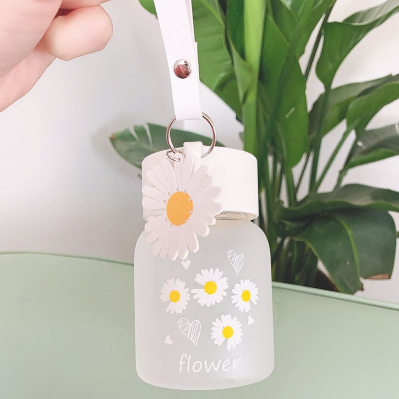 Portable Daisy-patterned Glass Cup photo 5