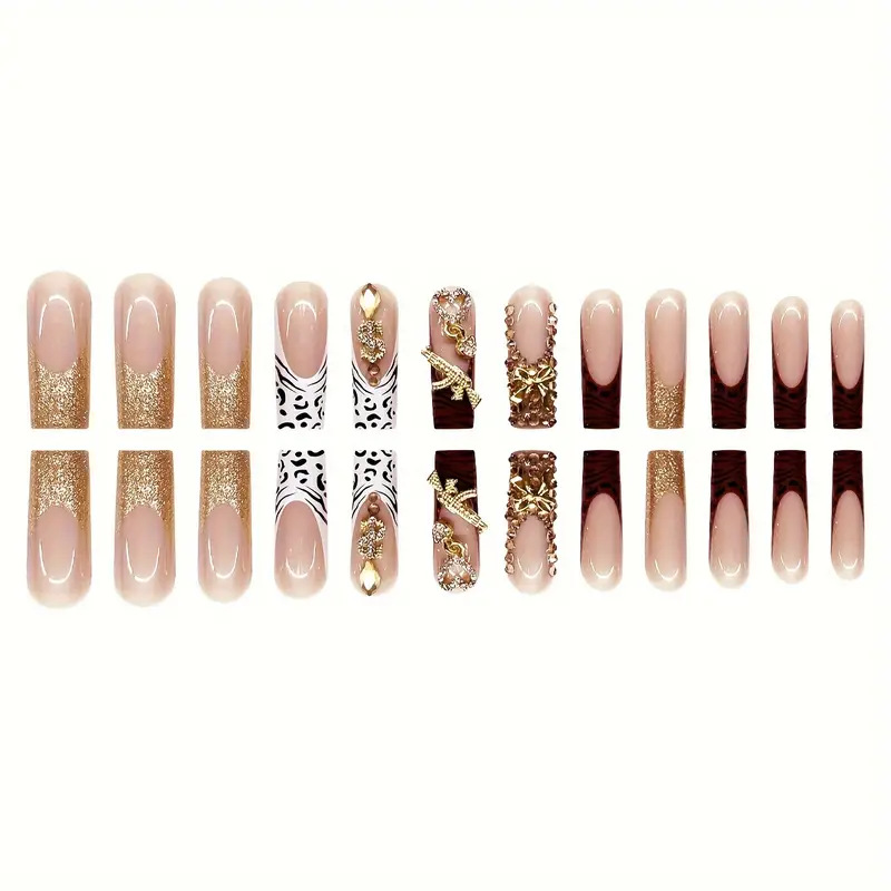 Bow-knot Flower Wearable Nail Tips Fake Nails photo 3