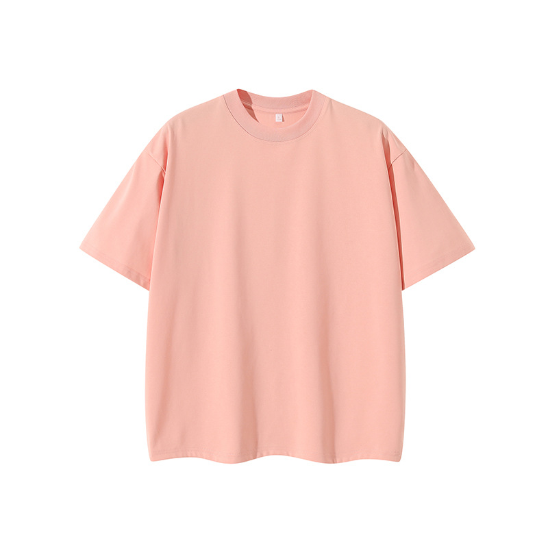 Double Yarn Short Sleeve Sweat-absorbing Cotton T-shirt Top photo 2