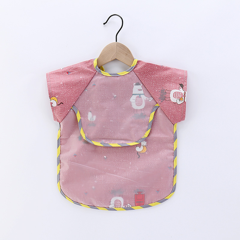Foldable Baby Smock Bib - Waterproof Long Sleeve Feeding Apron with Pocket for Toddlers photo 8