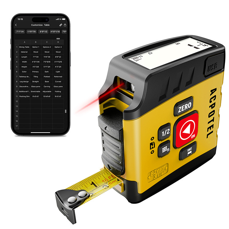 3-in-1 Digital Laser Distance Measurer With Bluetooth Smart Tape Measure photo 3