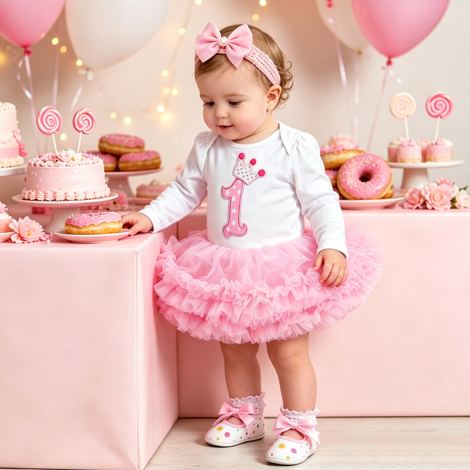 Crown-shaped Tutu Skirt With Mesh And Headband Plus Shoes photo 8