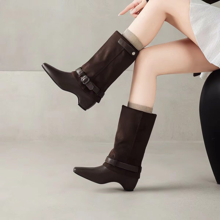 Women's Retro Slimming Western Cowboy Boots photo 6