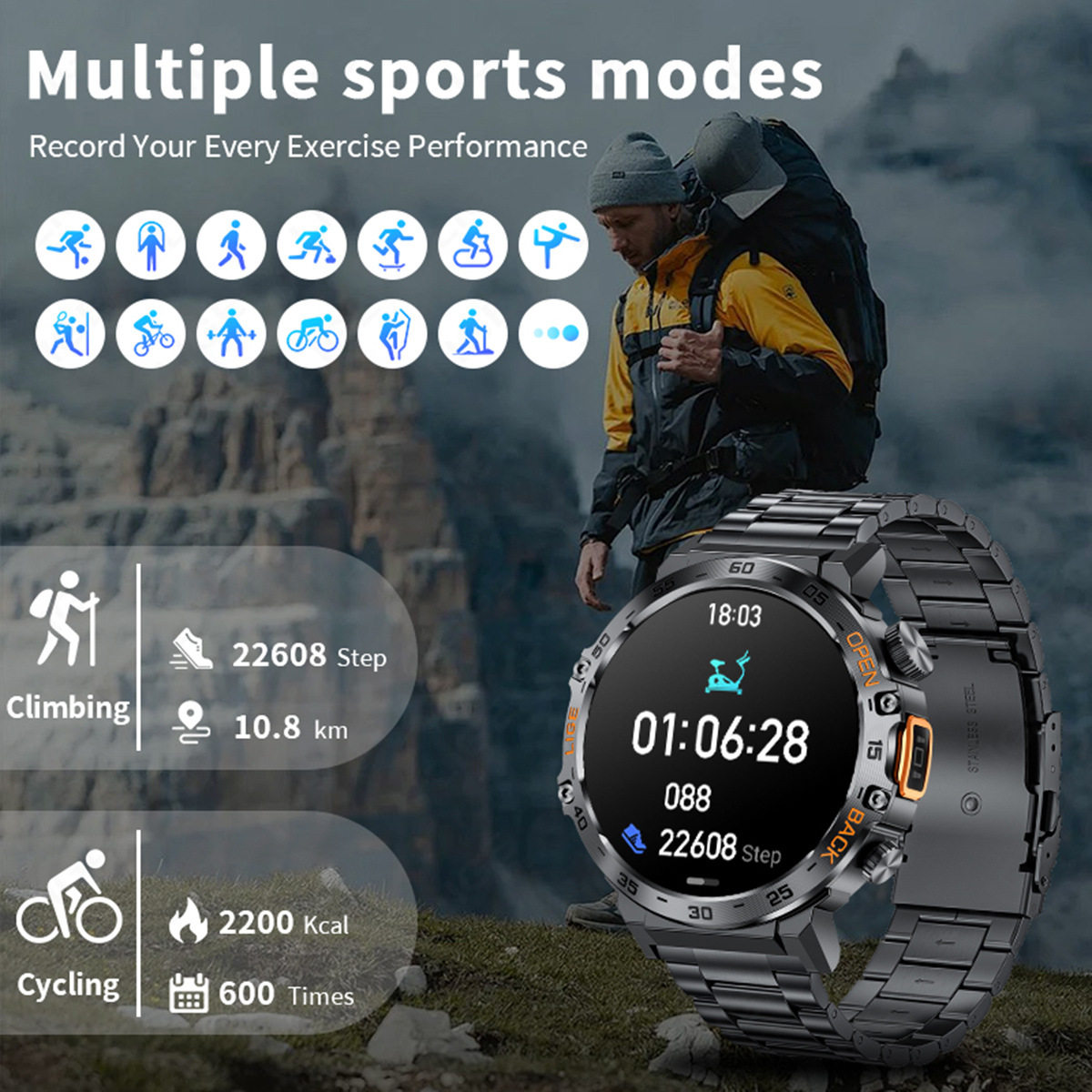 Smartwatch With Heart Rate Blood Pressure Bluetooth Calling And Customization photo 3
