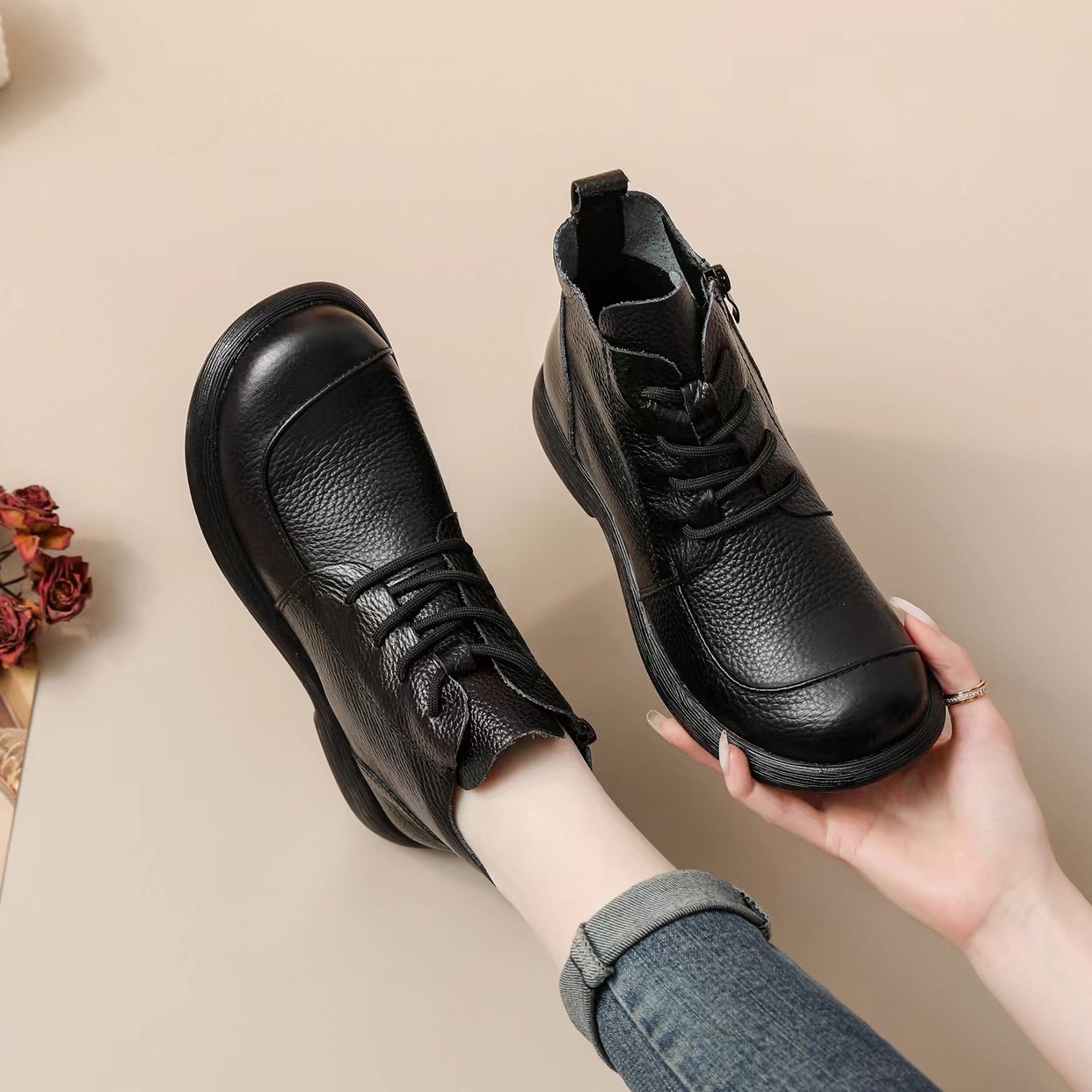 Women's Vintage Leather Dr Martens Boots photo 4