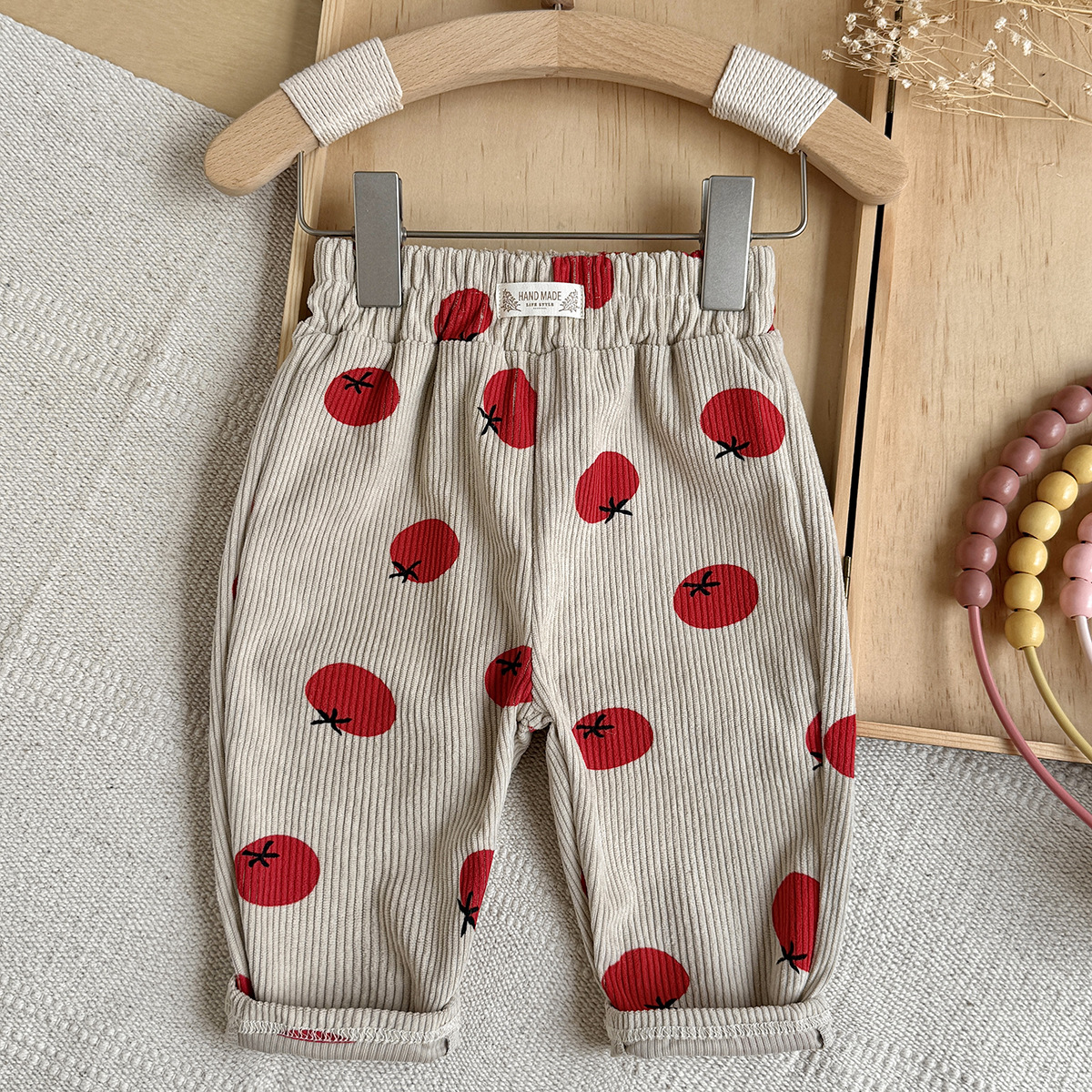 Girls Polka-dot Plaid Loose-fitting Carrot Pants photo 6