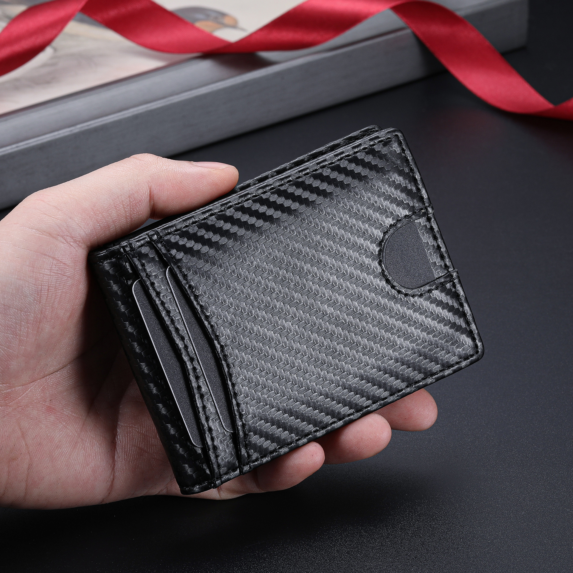 Card Holder For Men Automatic Pop-up Card RFID-blocking Aluminum Card Case photo 1