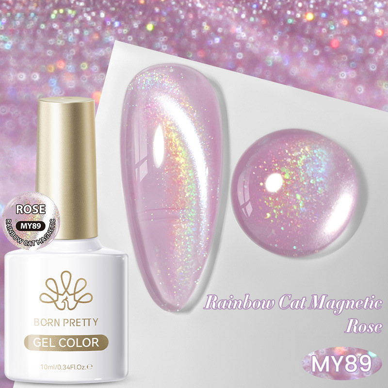 Fashionable Ice-clear Rainbow Cat-eye Gel Polish photo 5
