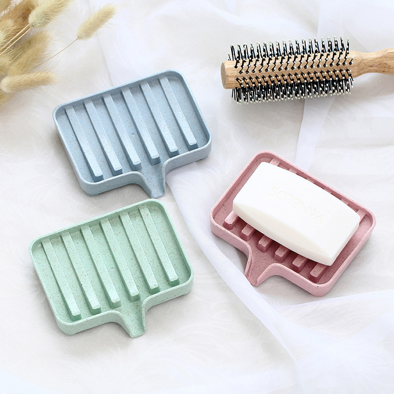 Creative Eco-friendly Wheat Straw Soap Dish With Drainage photo 1