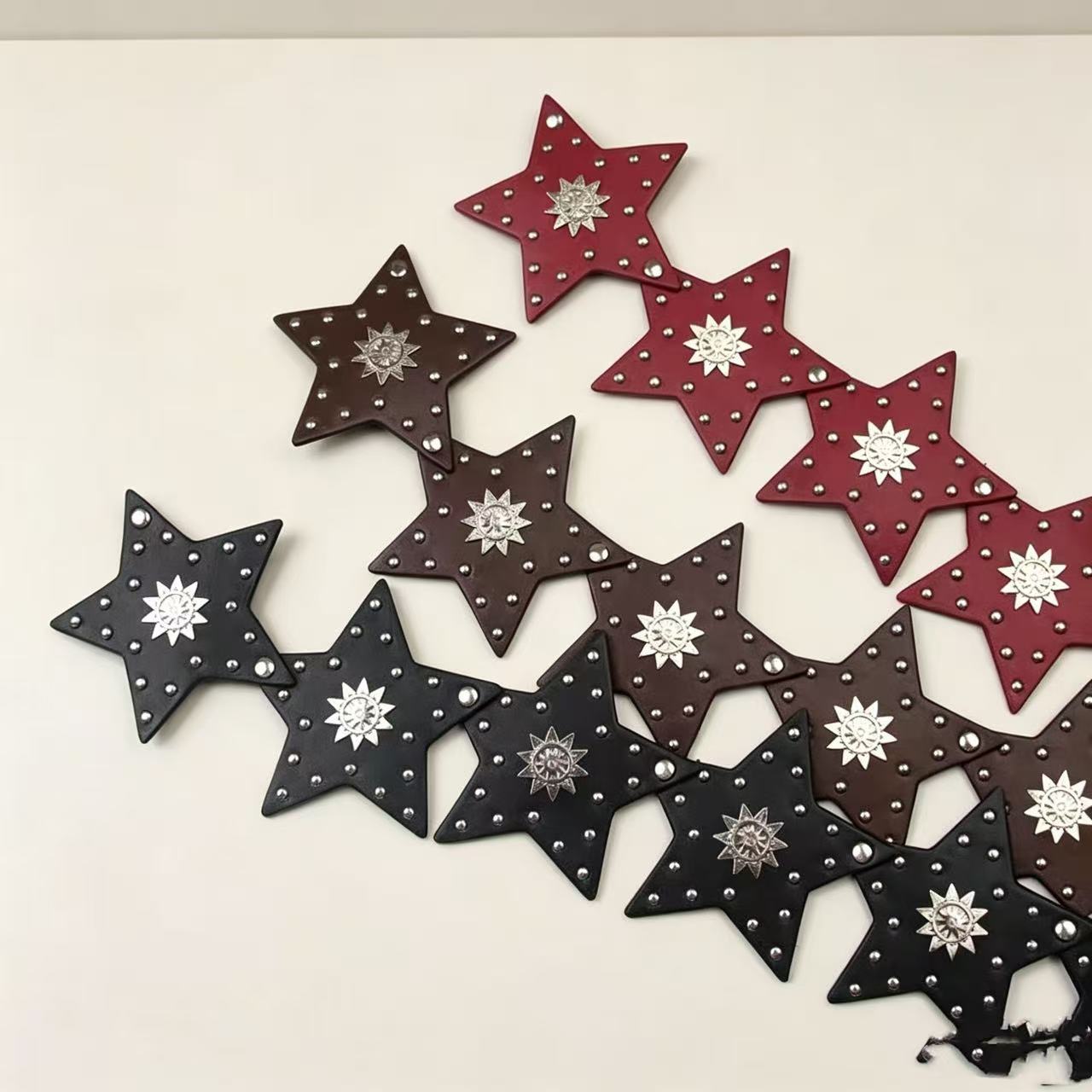 Punk Five-pointed Star Studded Belt Vintage Outfit photo 4