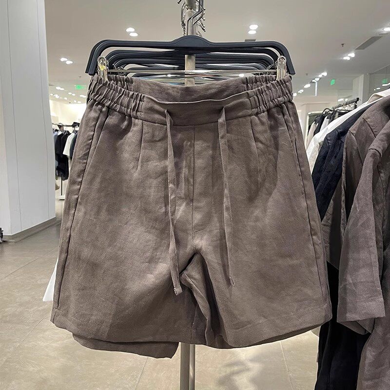 Elastic-waist Casual Loose-fit Linen Shorts photo 3