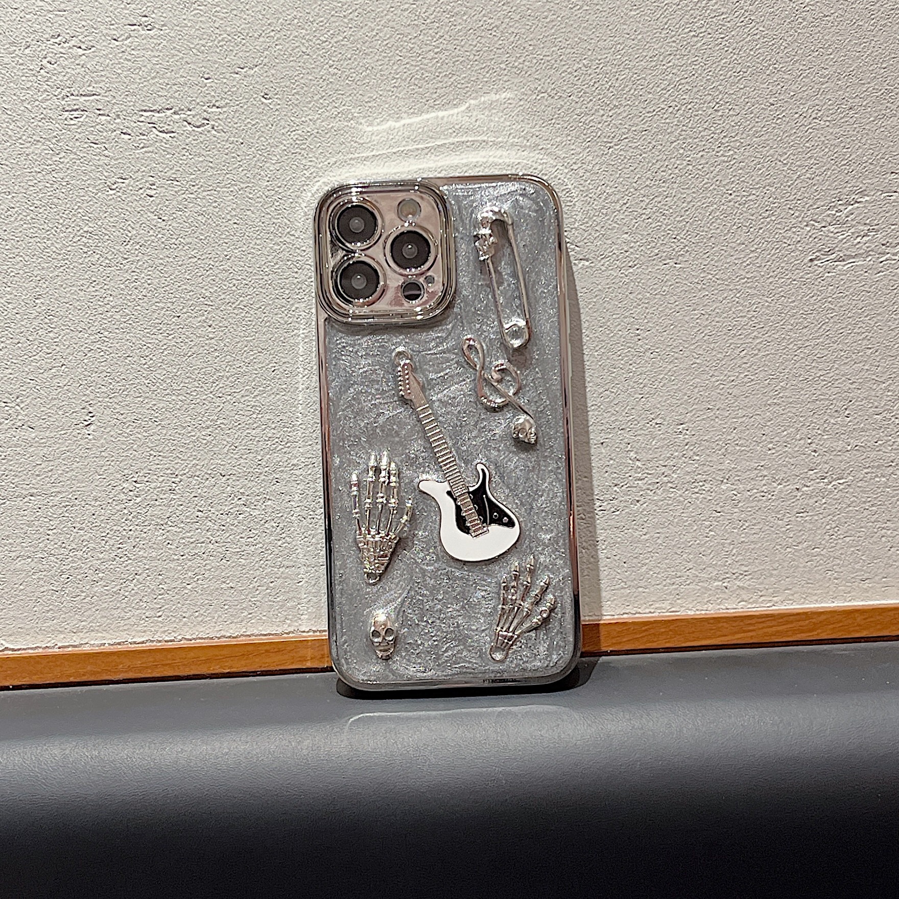 Cement Gray Metal Guitar Electroplating Protective Cover Phone Case photo 6
