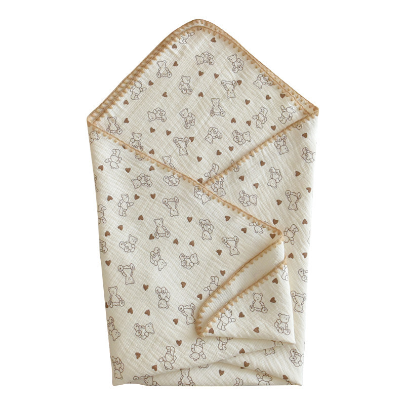 Baby Pure Cotton Three-layer Gauze Swaddle Blanket Bath Towel photo 5