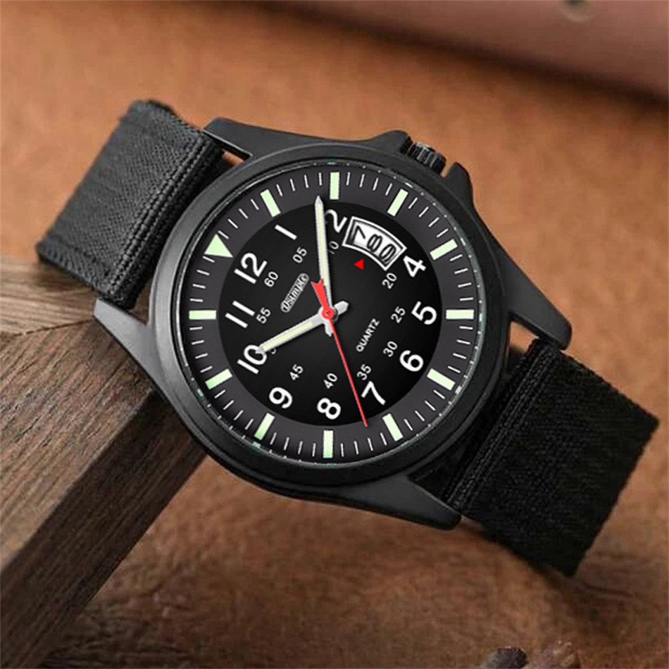 Mens Luminous Nylon-Strap Quartz Watch photo 5