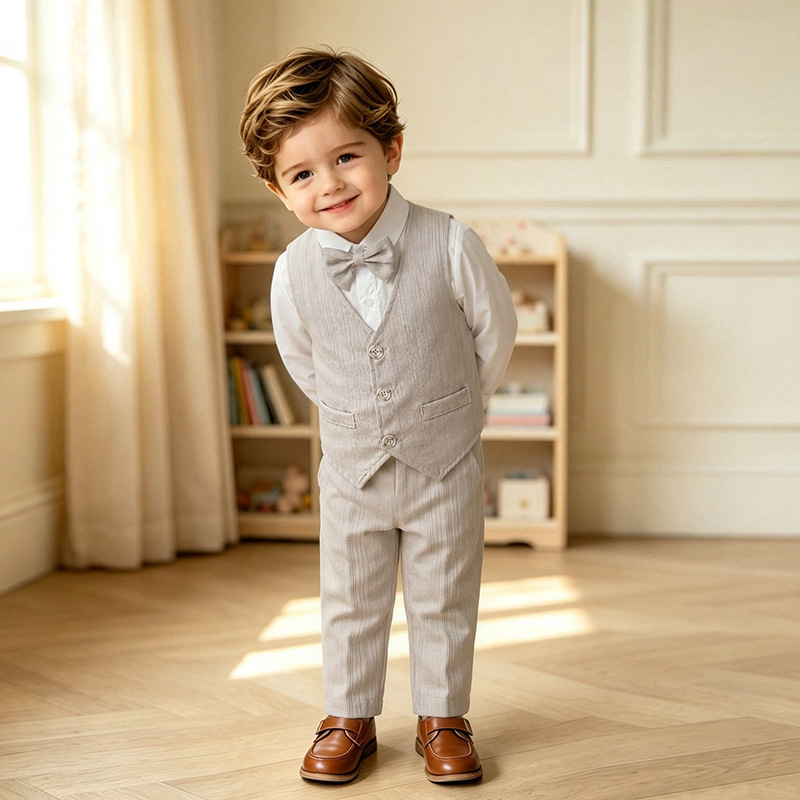 Childrens Clothing Baby Vest And Formal Three-piece Set photo 6