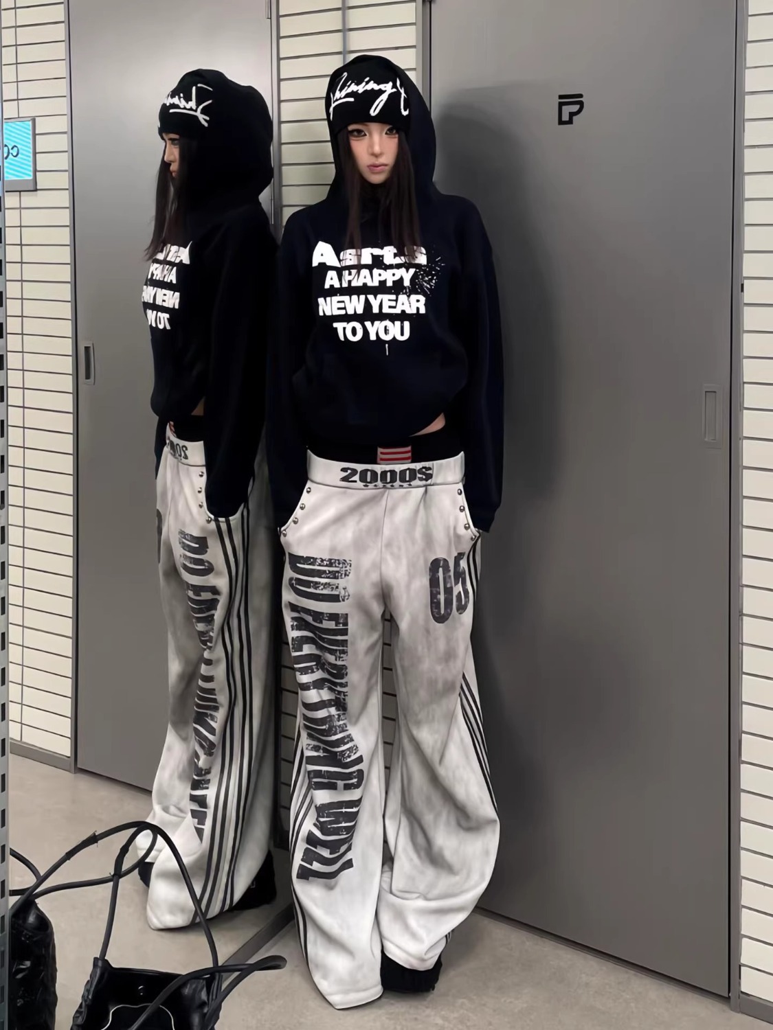 Womens Casual Distressed Straight-leg Wide-leg Pants photo 6