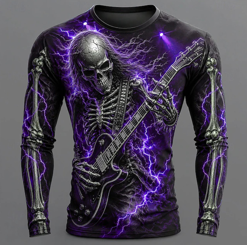Printed Mens Long-Sleeve T-Shirt With A Crew Neck photo 2
