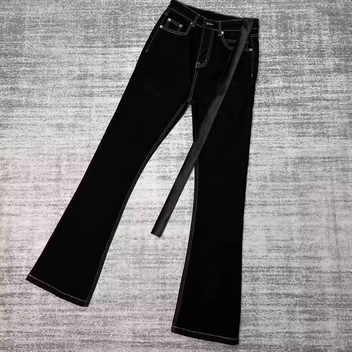 Men's And Women's Denim Waxed Pants With Drawstrings photo 1