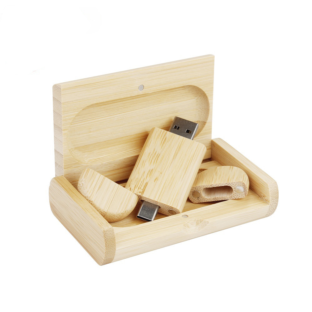 Maple Box Carved Wooden 2 In 1 Mobile Phone U-disk TYPE-C photo 8