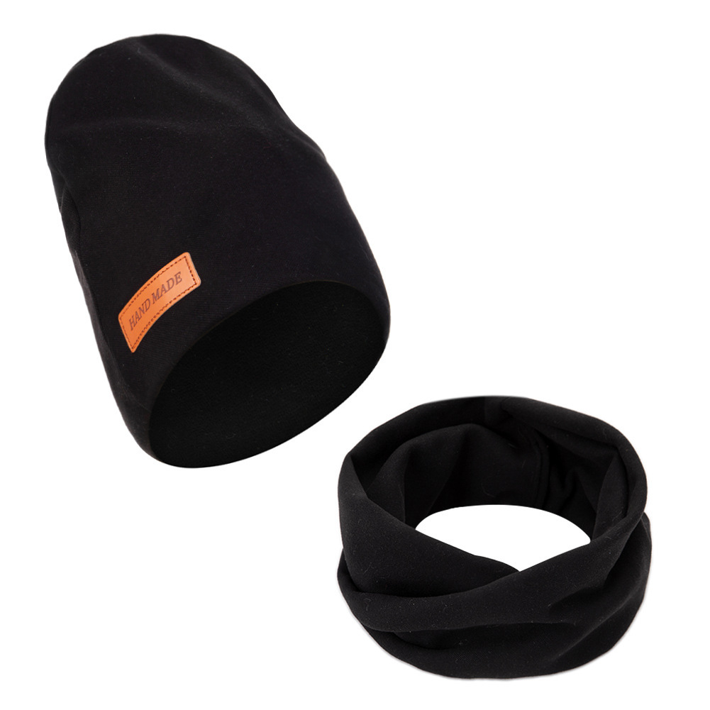 Children's Solid-Color Pullover Cross-Neck Warmer Two-Piece Set photo 8