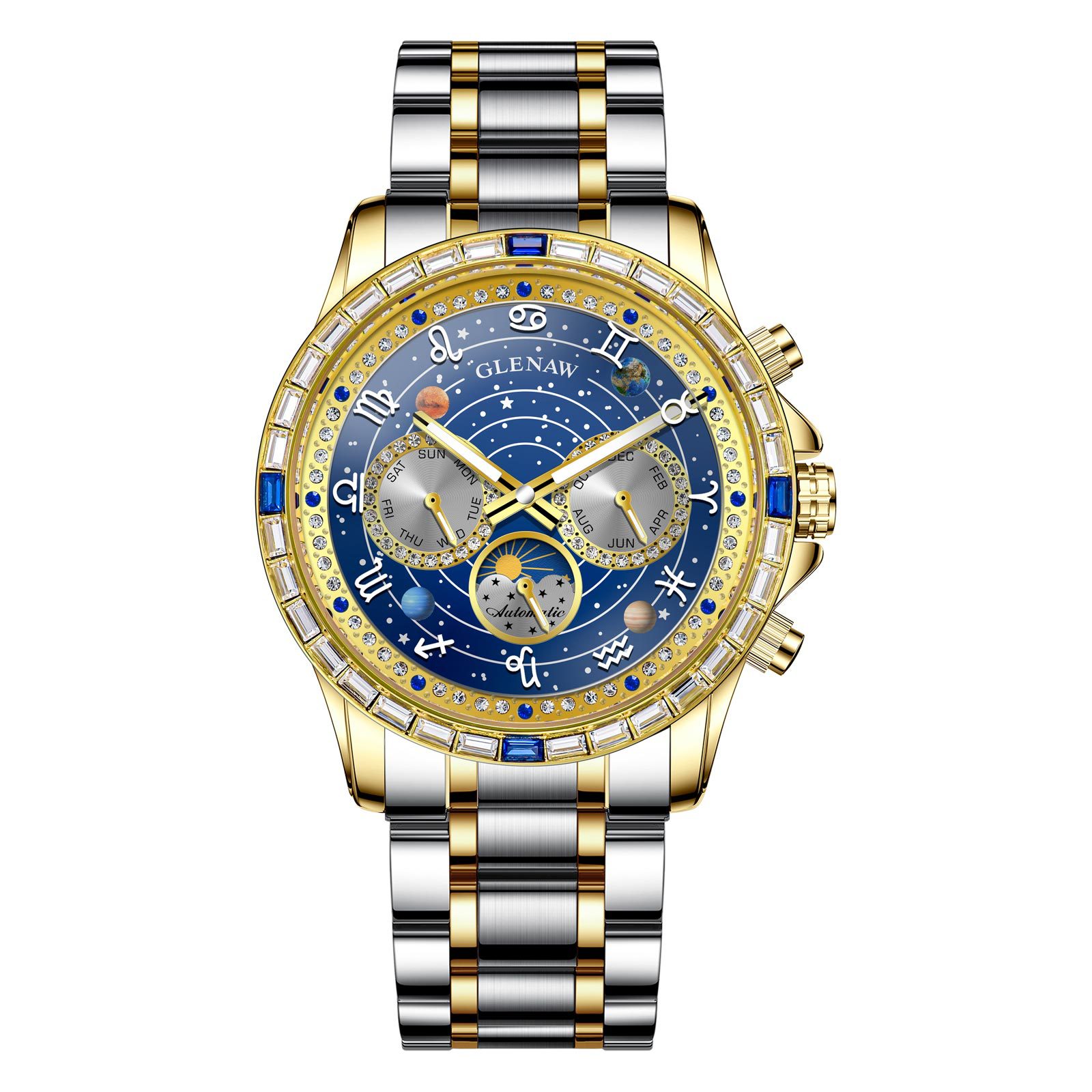 Mens Diamond-Embellished Fully Automatic Mechanical Watch photo 4