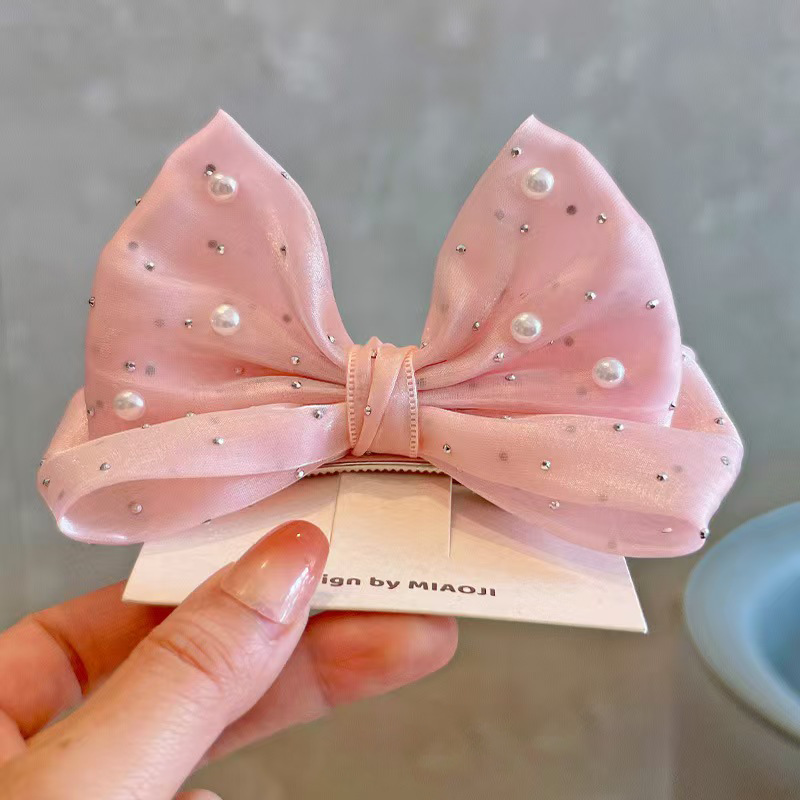 SpringSummer Kids Hair Clip With Three-Dimensional Pearl Big Bow photo 7