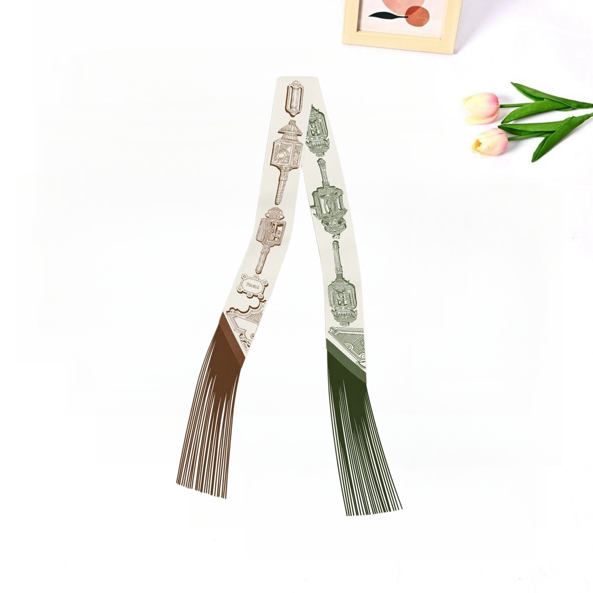 Korean-style Trendy Twill Silk Ribbon Scarf For Women photo 2
