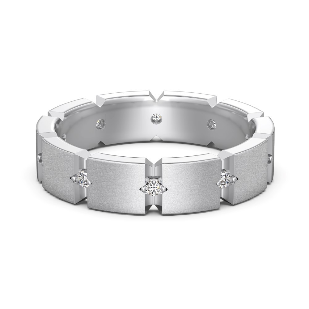 S925 Sterling Silver Men And Women Couple Rings Personality Fashion Round Zirconium Gang Drill Slim Ring Simple All-match photo 7