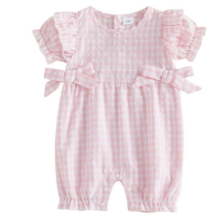 Summer New Arrival Baby Girls Plaid Onesie photo 6