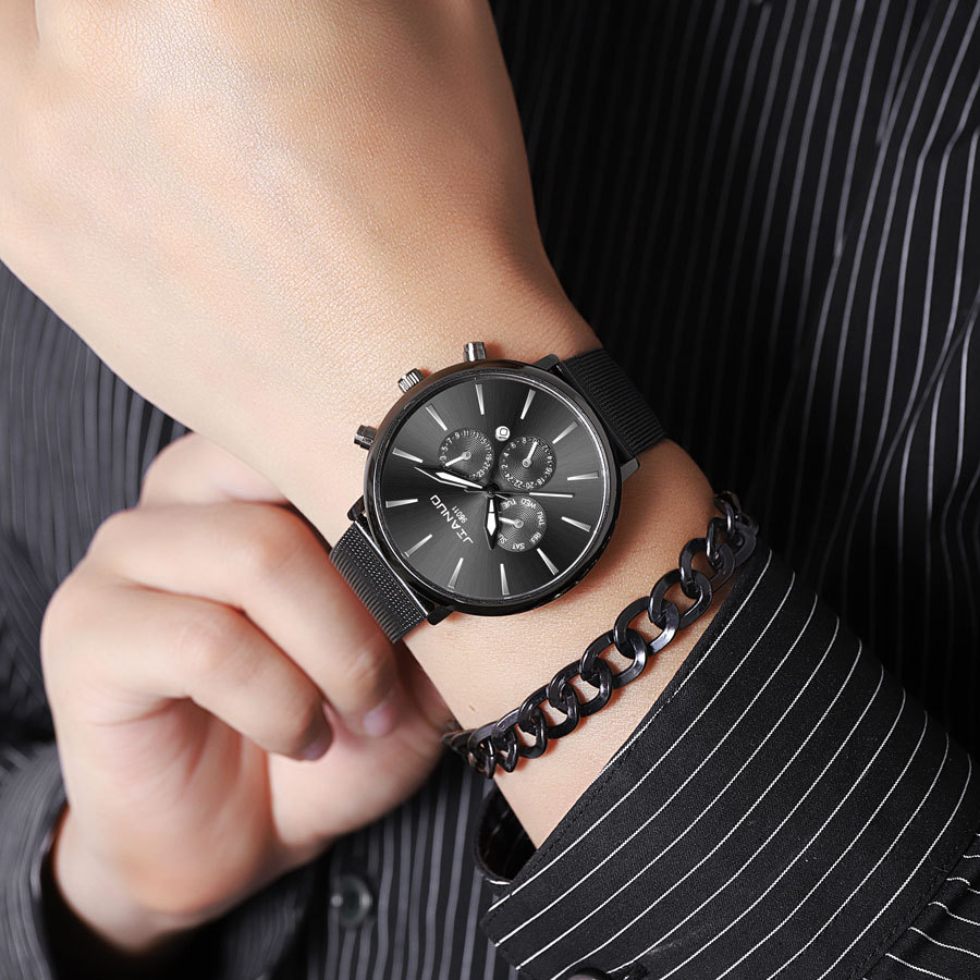 Mens Mesh-band Watch Fashionable Quartz Timepiece With Calendar Suitable For Business And Casual Occasions photo 4