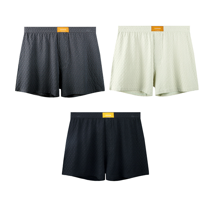Mens Solid-color Mid-rise Textured Soft Boxer Briefs photo 7