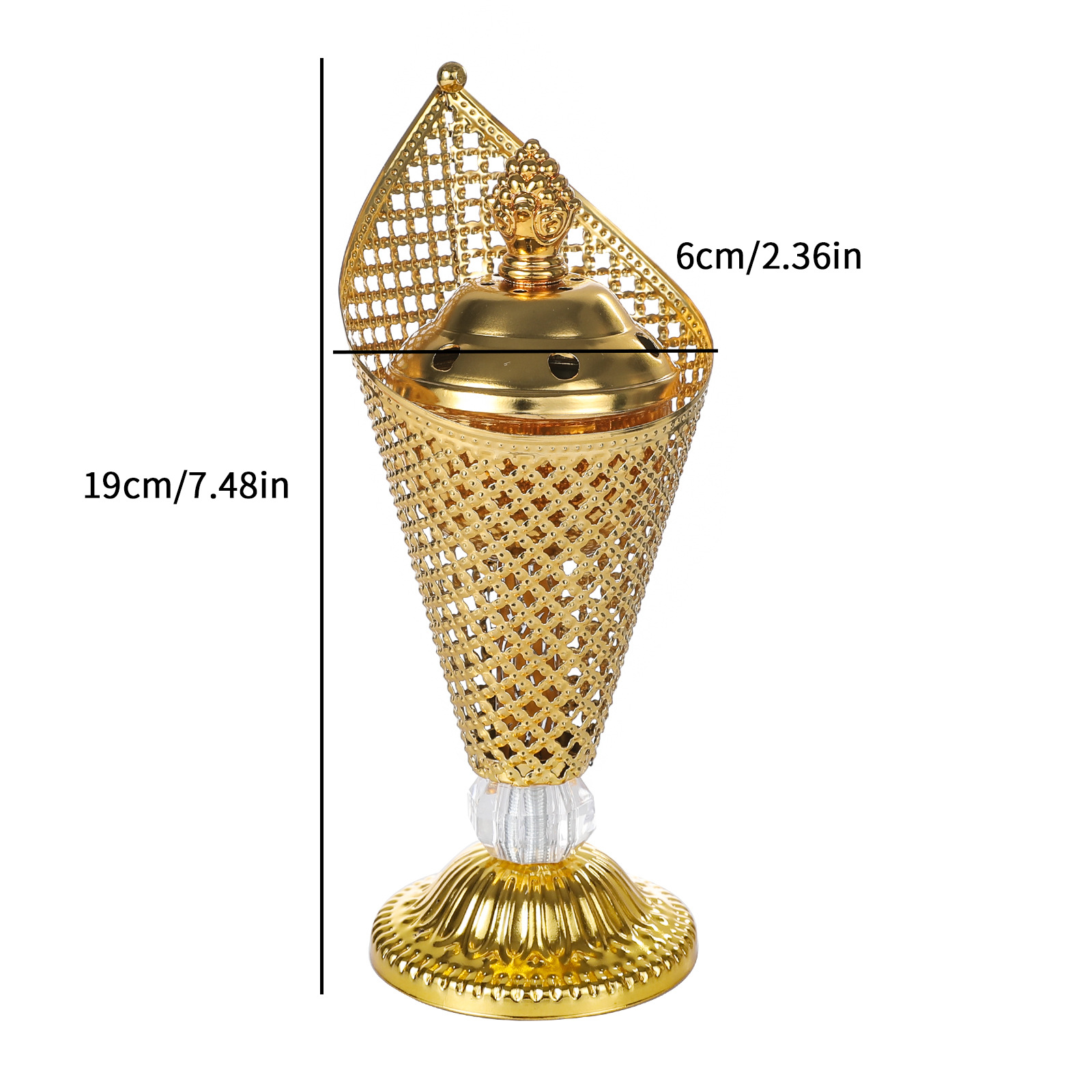 Golden Hollowed-Out Middle Eastern Incense Burner photo 3