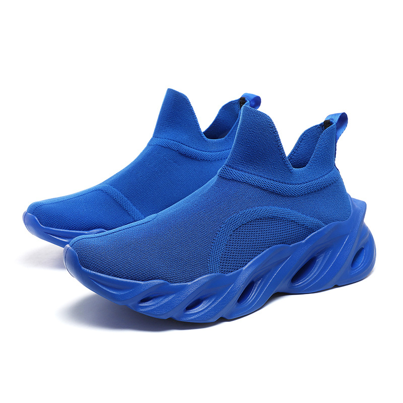 Cross-border Plus-size Mens Athletic Shoes Spring Breathable Mesh Flyknit Sneakers photo 3