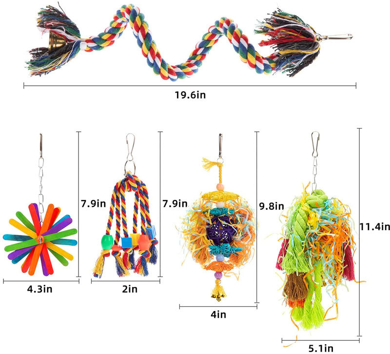 5PCs Parrot Gnawing Toy Cotton photo 2