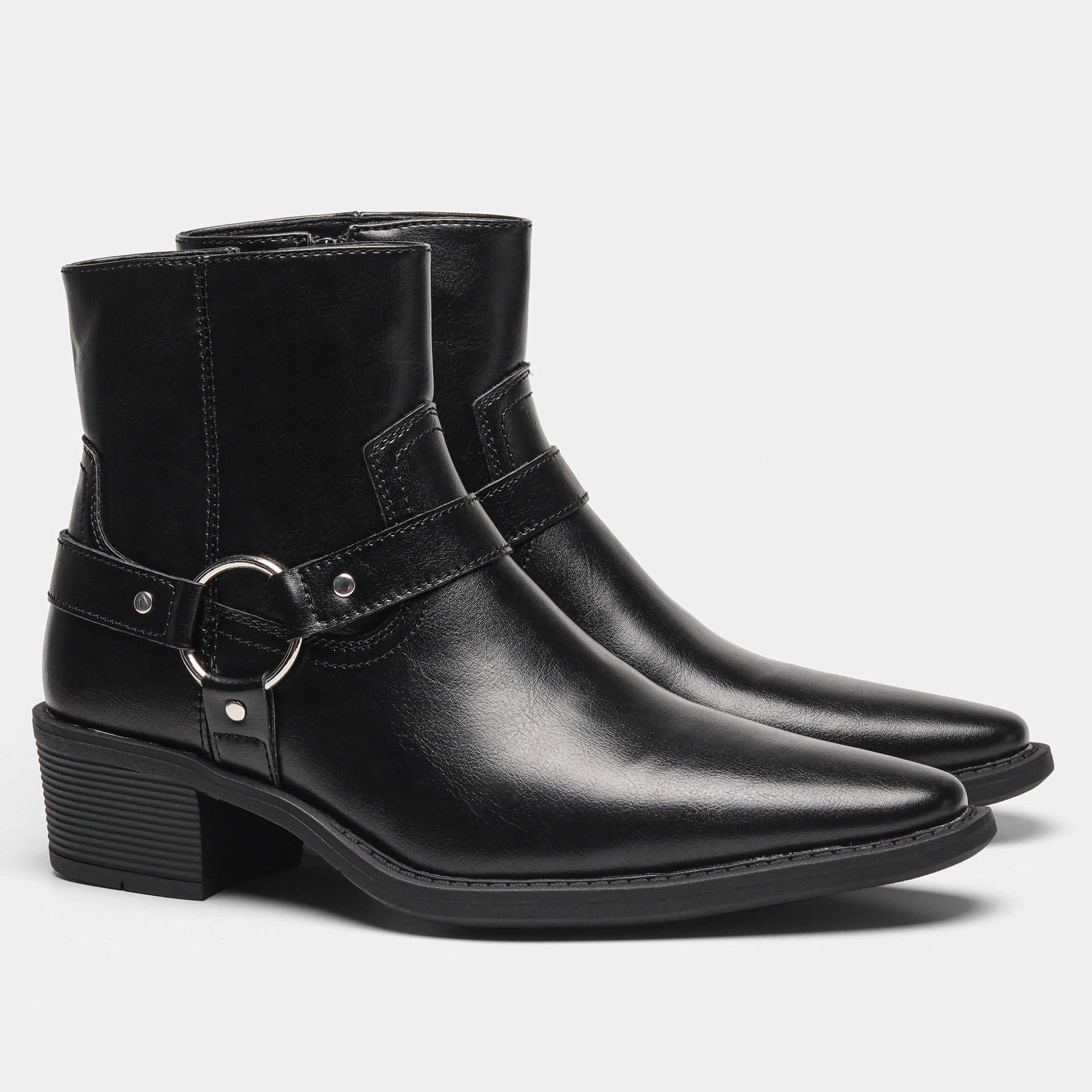 Men's Buckle-up, Height-increasing High-heeled Boots photo 6