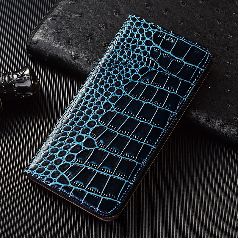 Top-layer Genuine Leather Crocodile-pattern Flip Phone Case photo 7