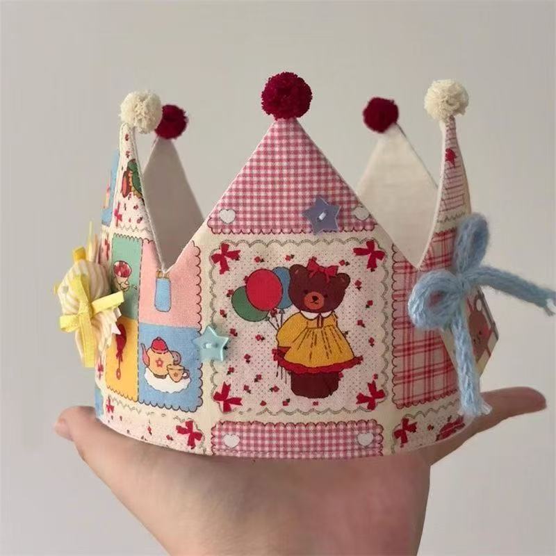 Cute Handmade Bow Little Bear Birthday Crown photo 2
