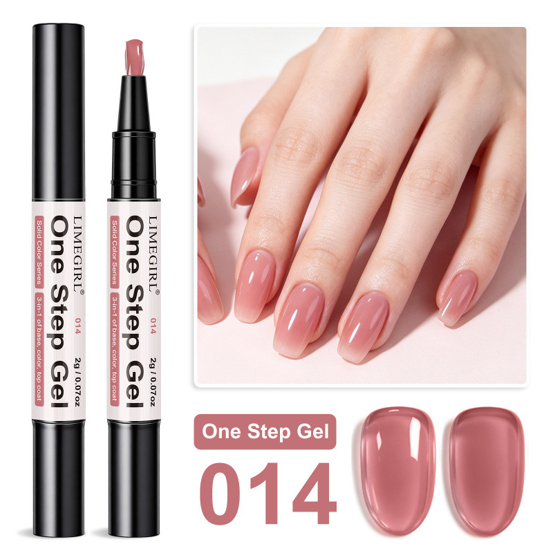 Solid Color One Step Gel Color Functional Base Free Top Coat Nail Polish Gel photo 4