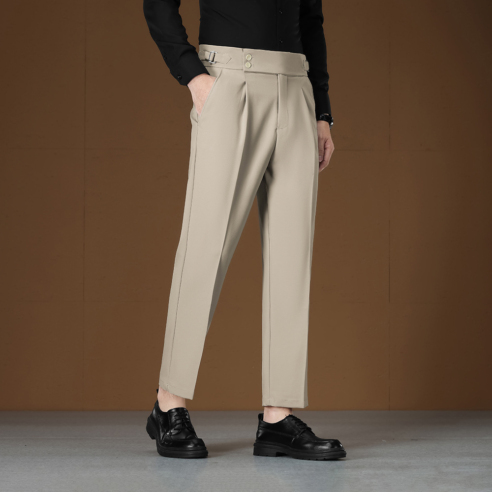 Adjustable Waist Non-Iron Men's Pants Lightweight Business Gentleman Straight-Leg Trousers photo 3