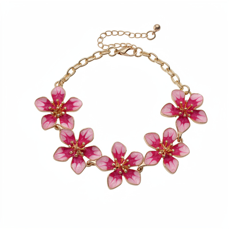 Metal Drip-oil Flower Mosaic Bracelet For Women photo 7