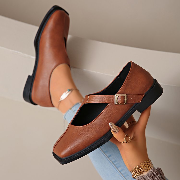 Fashionable Square-toe Versatile Low-cut Womens Shoes photo 7