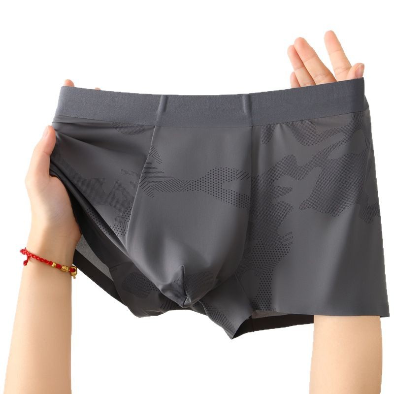 Seamless Ice Silk Mens Comfortable Breathable Boxer Briefs photo 5