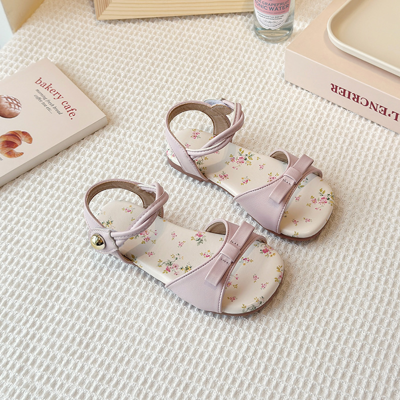 Summer New Korean-style Girls Princess Shoes With A Bow And A Strap Across The Foot photo 8