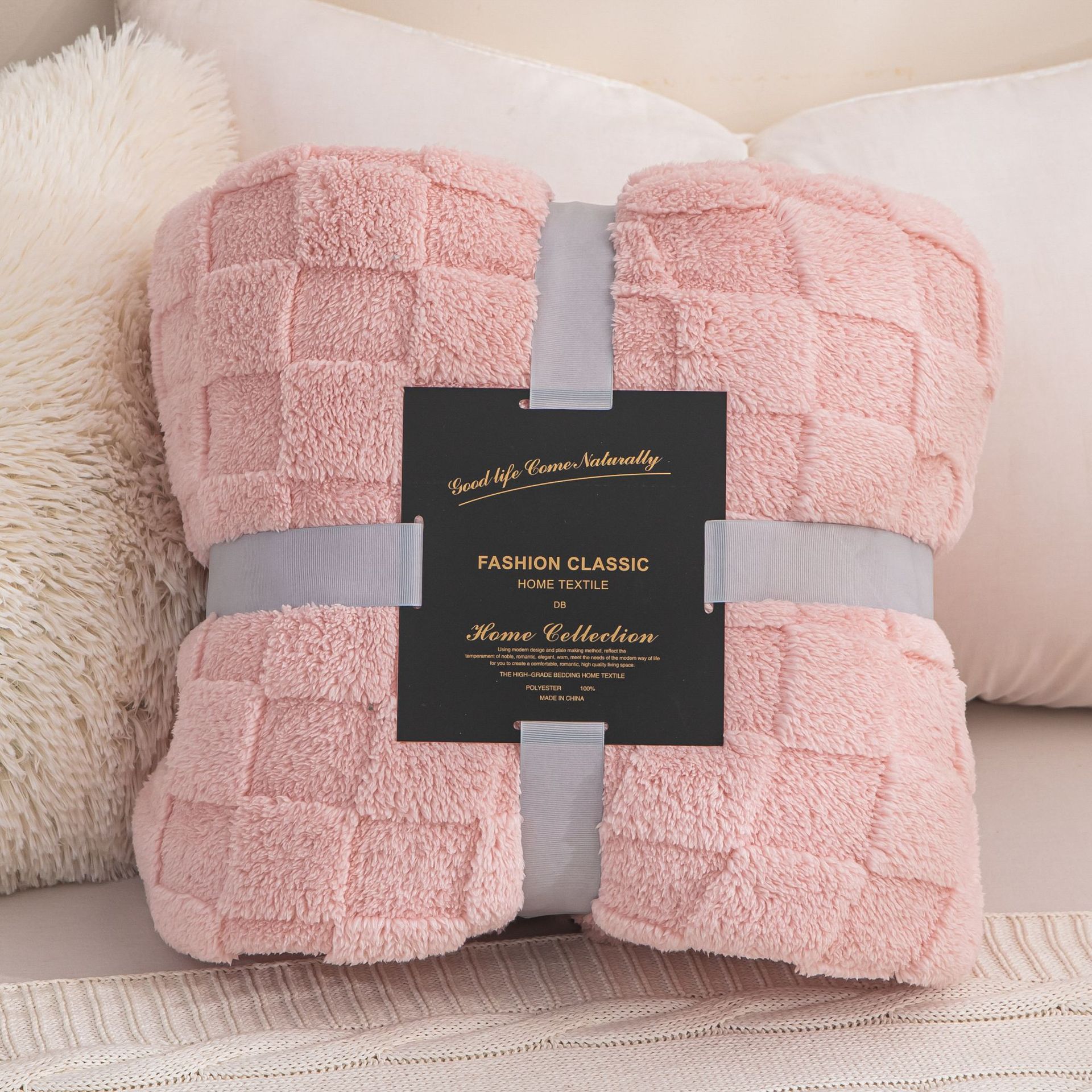 Thickened Taffeta-plaid Nap Coral Fleece Blanket photo 7