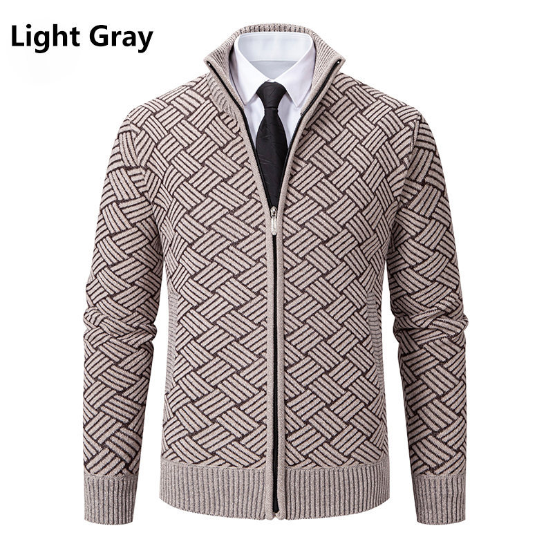 Men's Casual Stand-collar Knit Cardigan Jacket photo 5