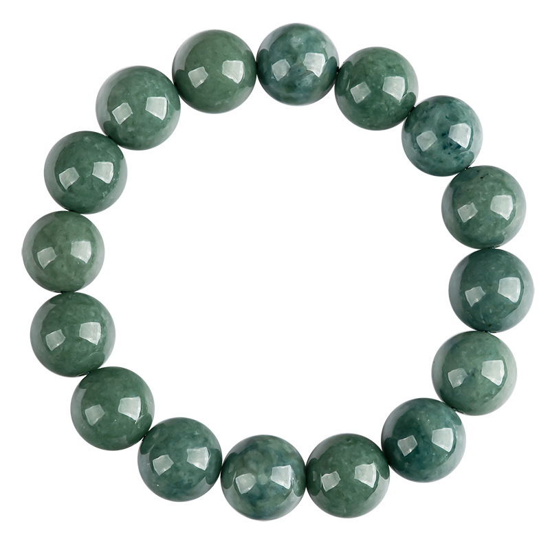 Womens Deep Jadeite Green Round-bead Bracelet photo 8