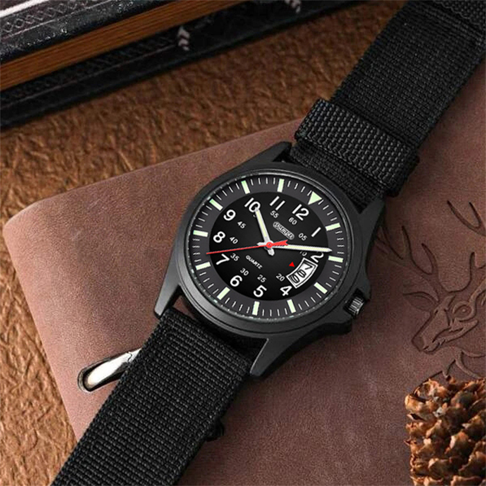 Mens Luminous Nylon-Strap Quartz Watch photo 6