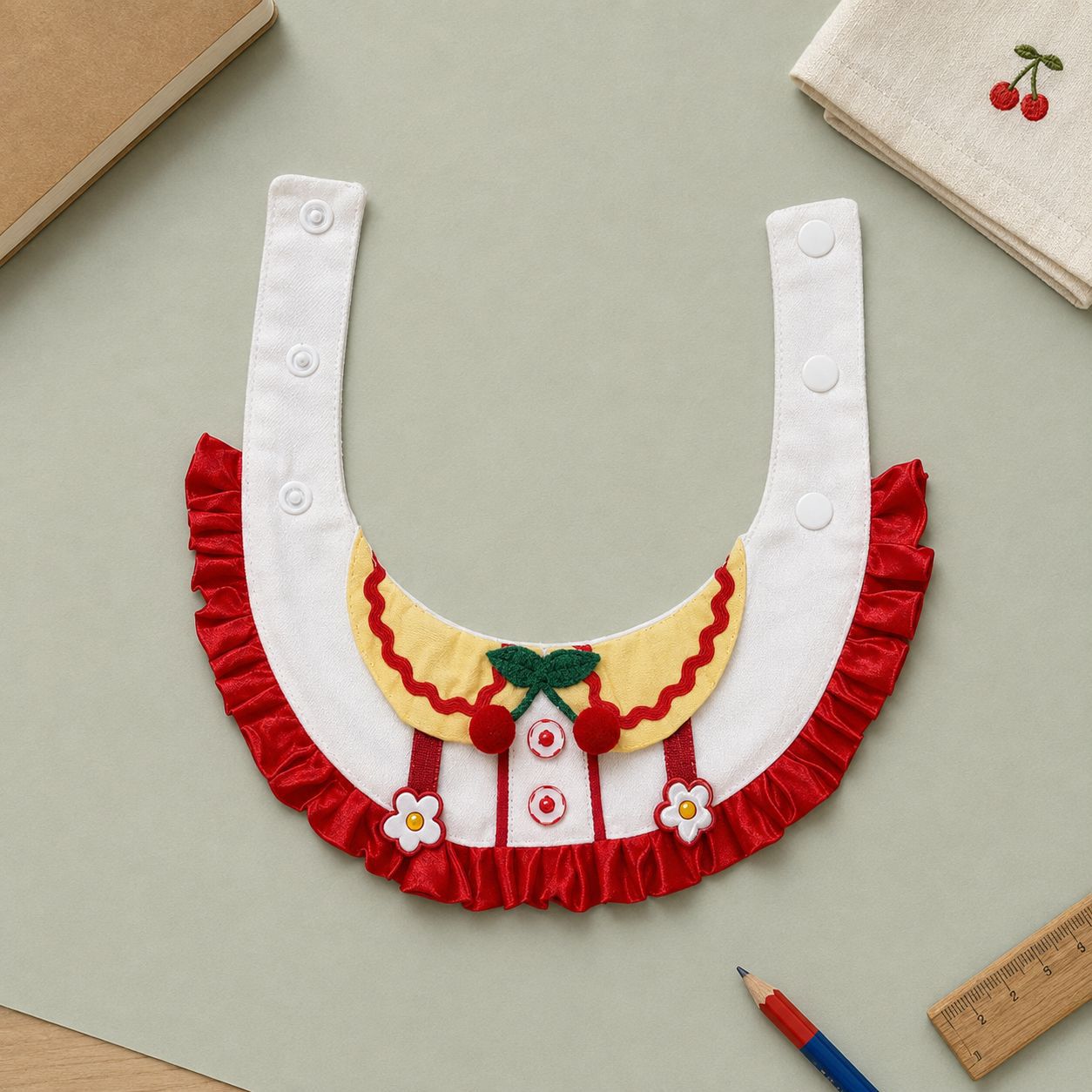 Ruffled Pet Bib With A Cute Design photo 3