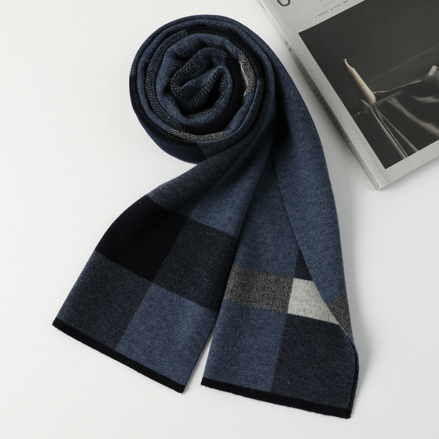 Wool Scarf Warm Neck Warmer Mens photo 1